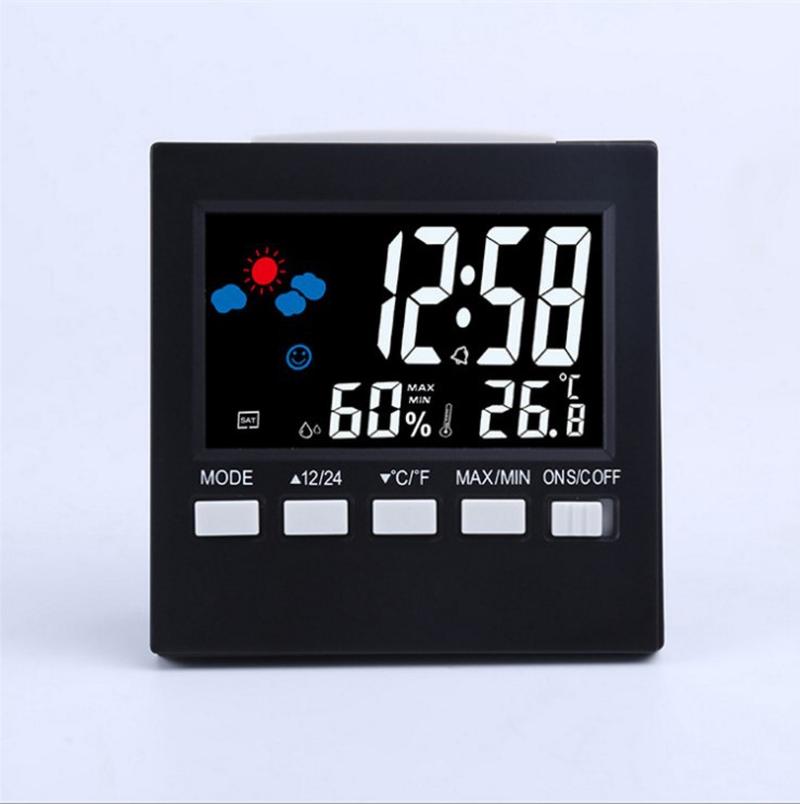 2159t Weather Station Clock Led Voice-Controlled Backlight Home Temperature Moisture Meter Color Screen Perpetual Calendar Electronic Alarm Clock Amazon