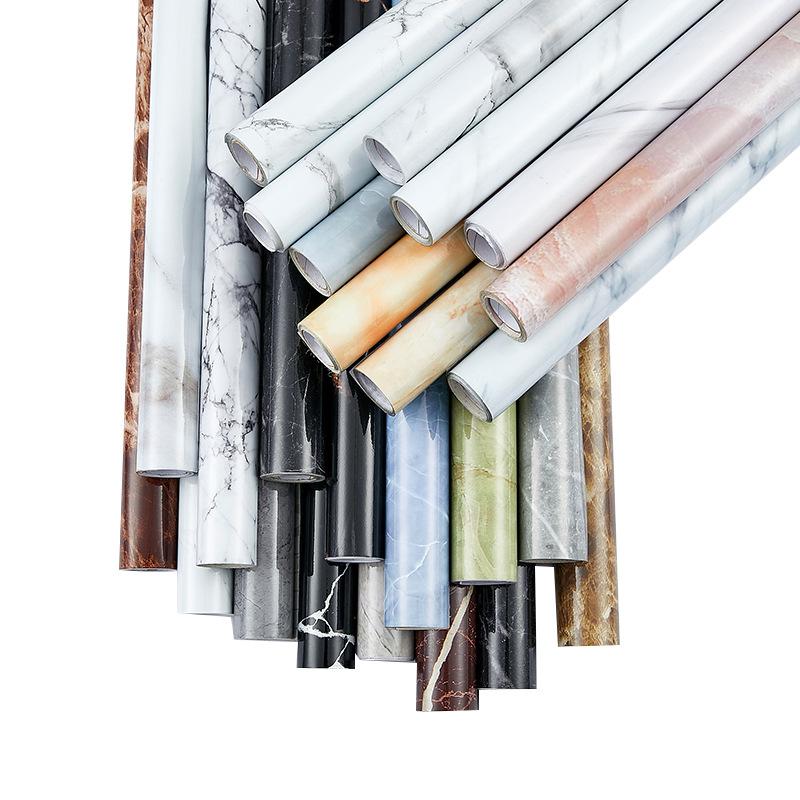 customized kitchen stickers marbling wall self-adhesive sticker waterproof and oil-proof flame-proof wallpaper self-adhesive lampblack stickers Item Picture