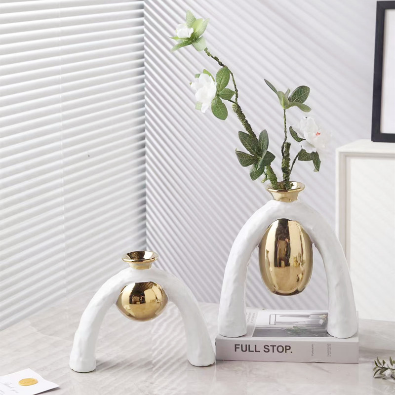 简约创意宅寂风陶瓷花瓶插花花器客厅餐桌婚庆样板房装饰摆件