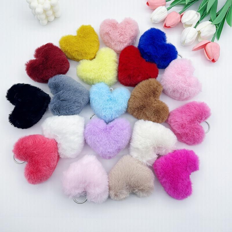 solid color peach heart lovely key buckle handbag pendant plush wholesale red pink peach heart ornaments small gifts wholesale full figure