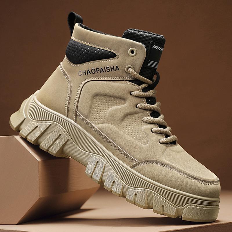men's shoes autumn and winter new mid-top platform outdoor work shoes non-slip wear-resistant casual sports men high-top martin boots full figure