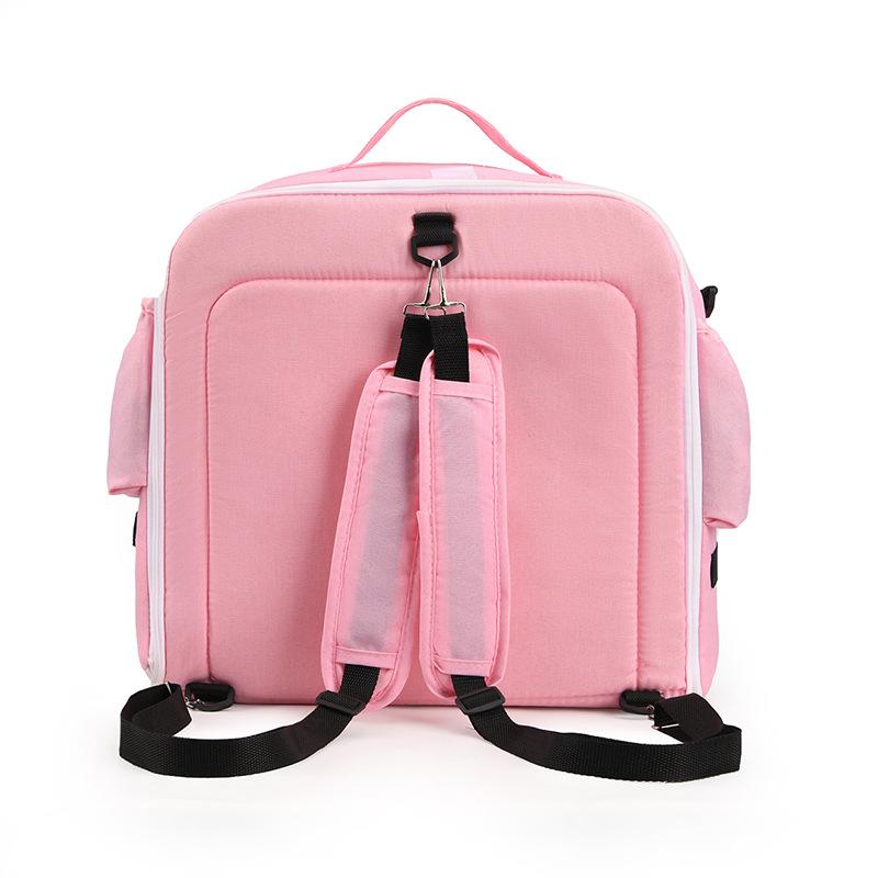 new crib bag folding mummy bag one-shoulder portable baby wrap mosquito net multi-function expansion baby diaper bag out Specification drawing