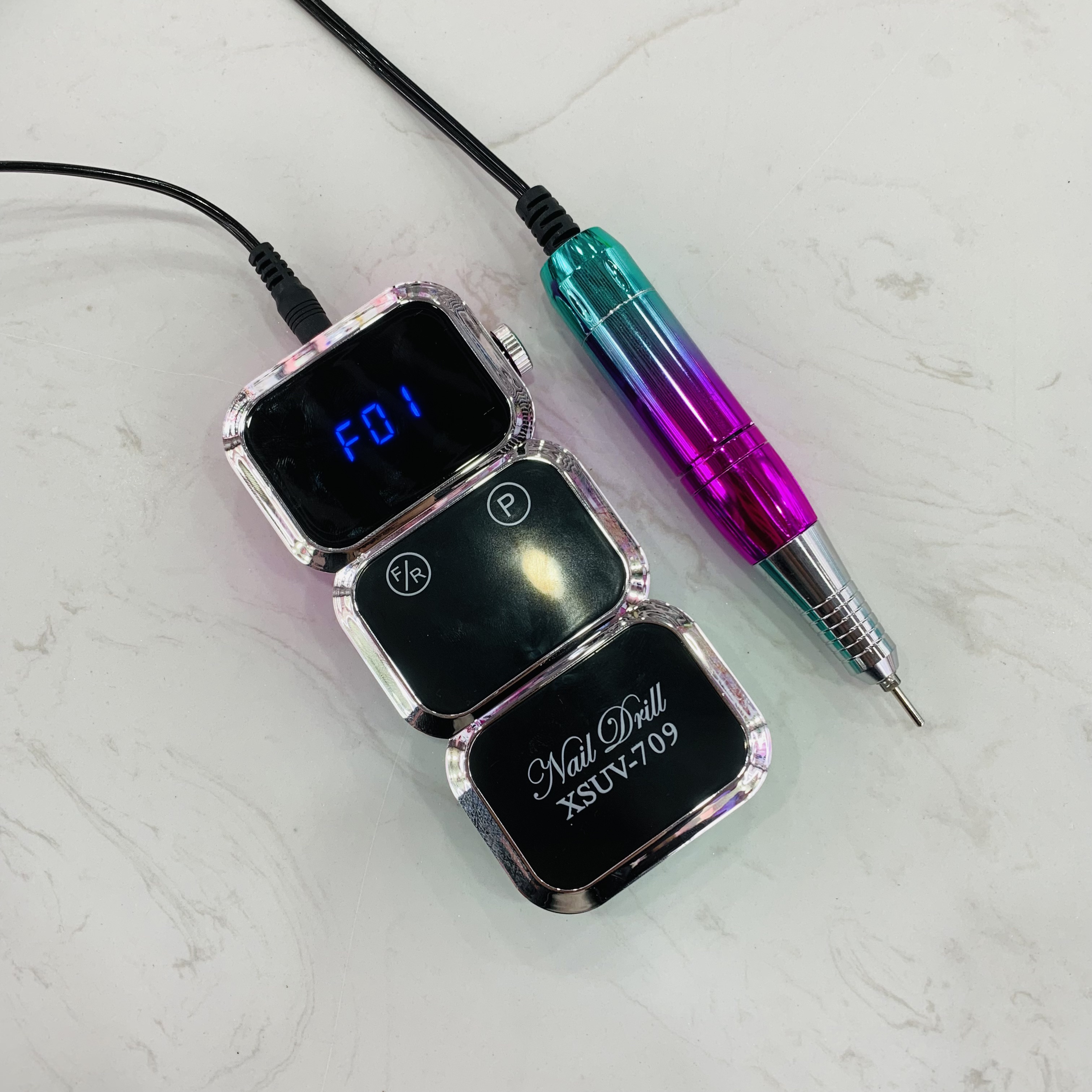 The new colorful battery-powered nail polish polishing machine with a 45,000 RPM charging base for nail polishing and grinding Item Picture