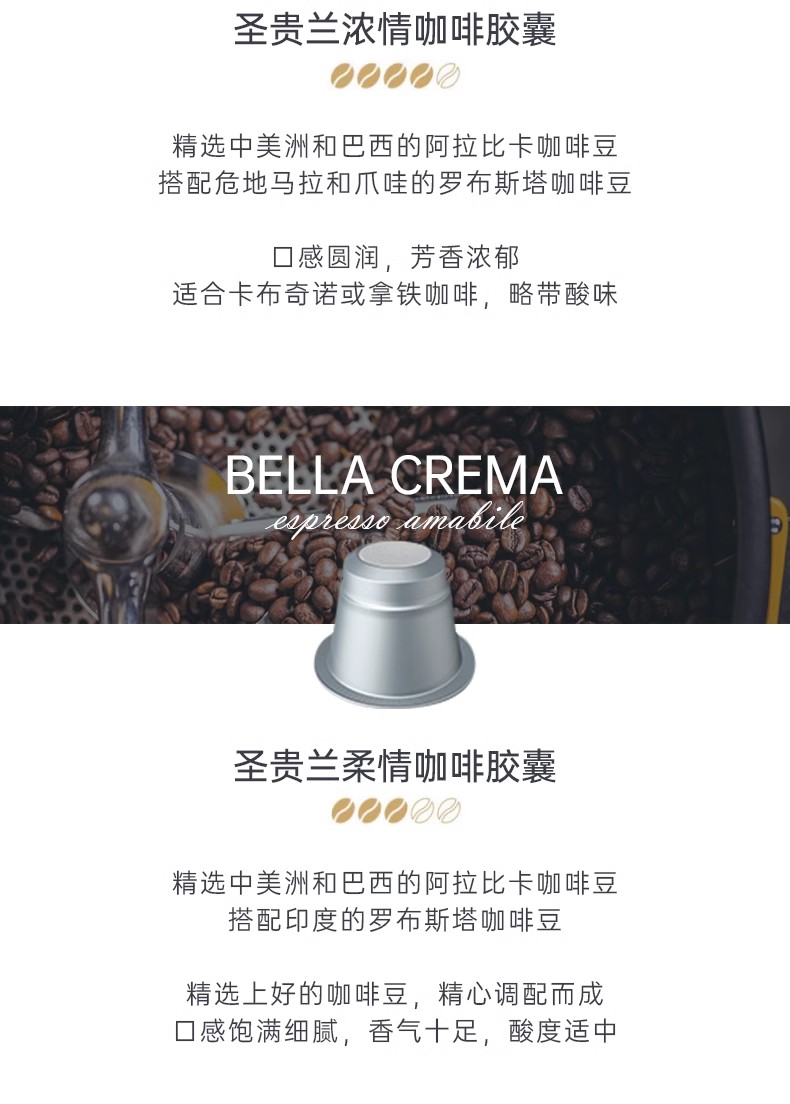 批发包邮！Saquella胶囊咖啡 圣贵兰意大利进口10粒/盒 NESPRESSO机兼容意式详情11