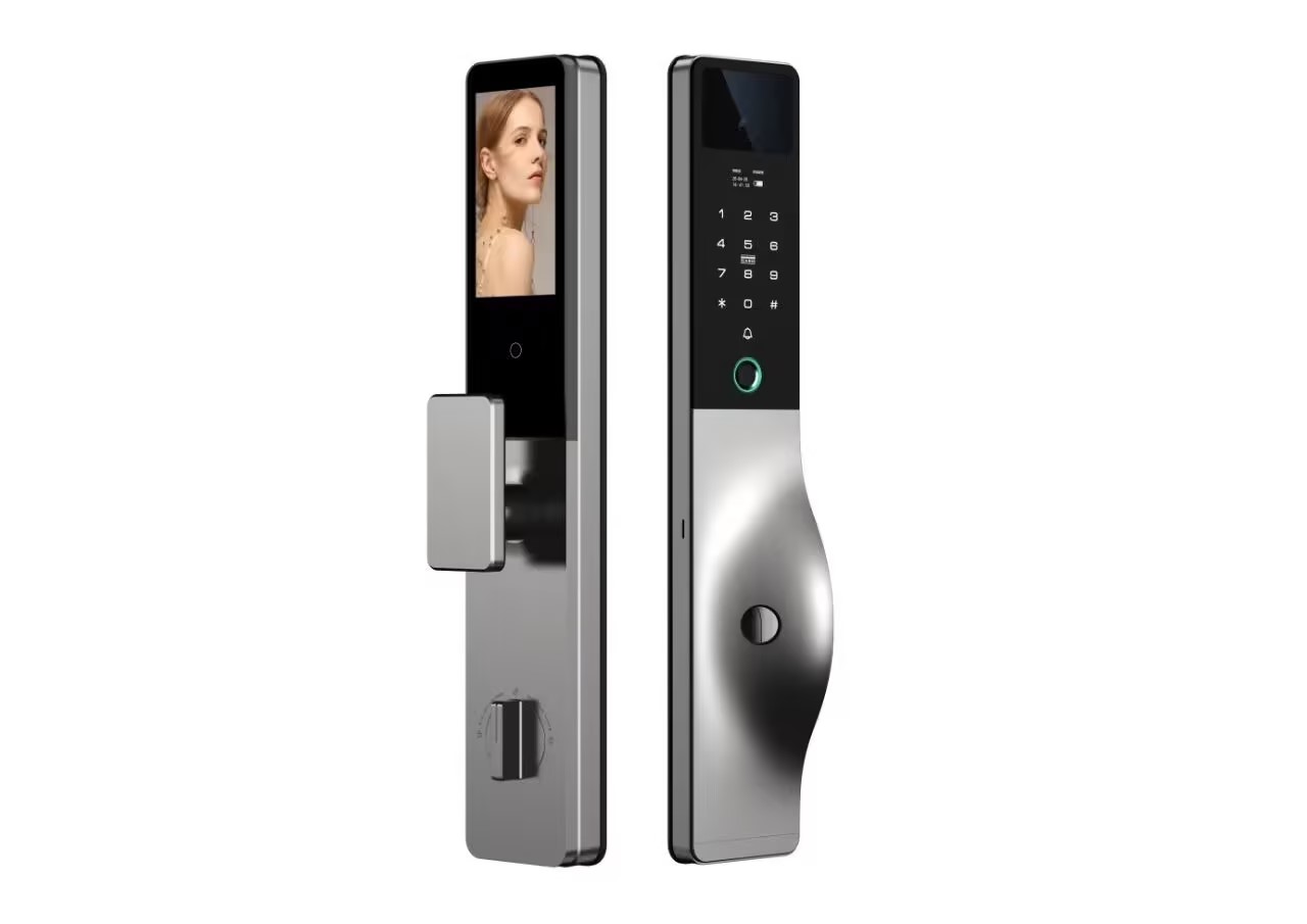 Tuya Smart Facial recognition, wifi, fingerprint, password, card Swiping, Fully automatic large screen Smart Lock