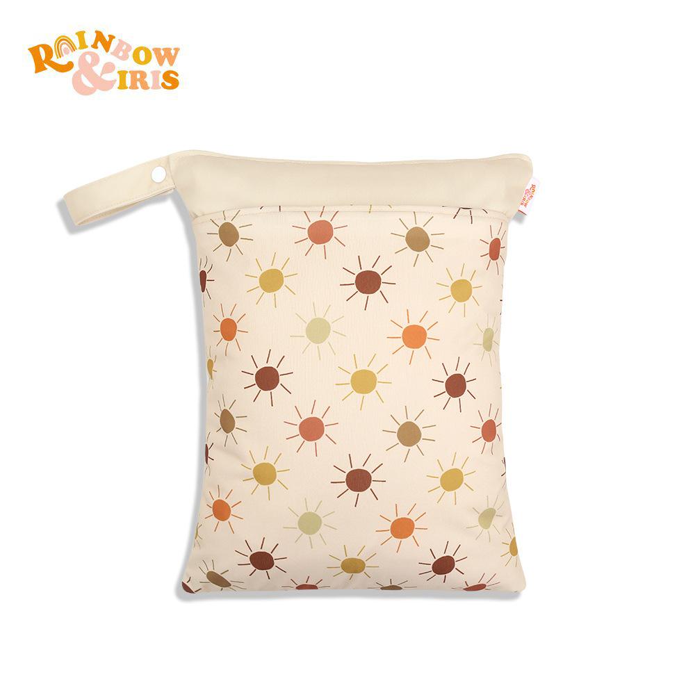 nordic printing hanging storage bag cross-border hot sale baby diaper bag wetbag dry wet separation double-layer waterproof bag Item Picture