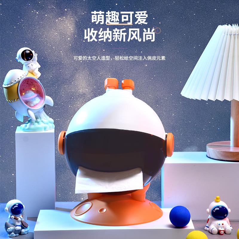 spaceman shape tissue box creative home living room high-end entry lux decoration cute toilet paper paper extraction box details Picture