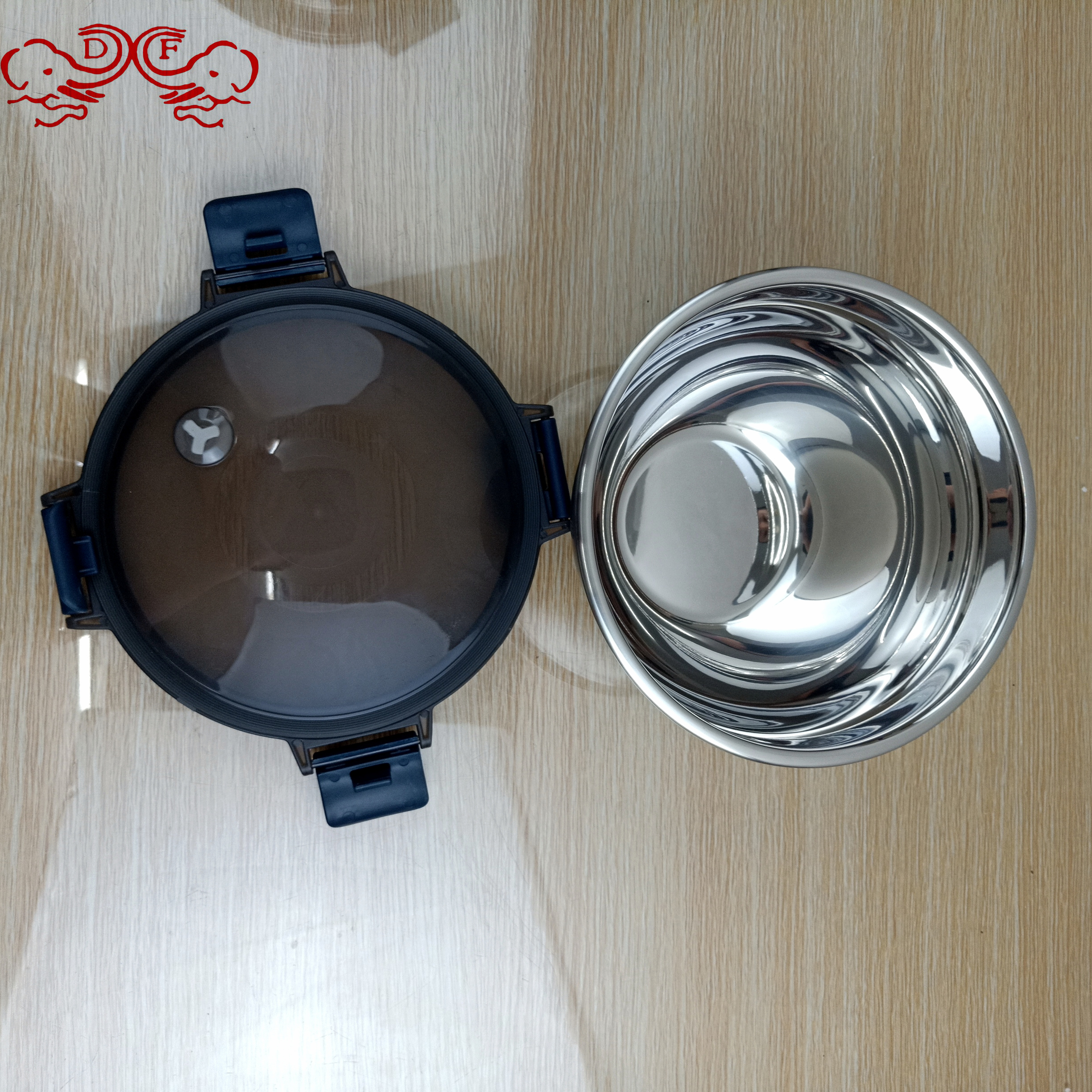 Df99077 Stainless Steel With Sealed Lid Salad Bowl Fresh-Keeping Bowl Egg Beater And Basin With Fresh-Keeping Lid Baking Basin Df Tradinghouse Specification drawing