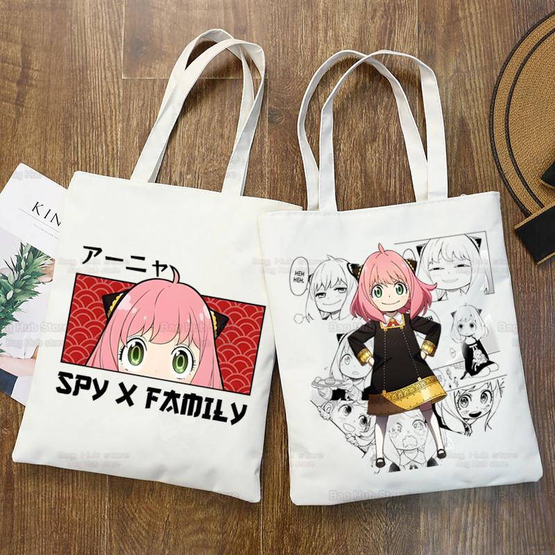 spy x family spy play house printed canvas bag harajuku shoulder bag student fashion portable shopping bag
