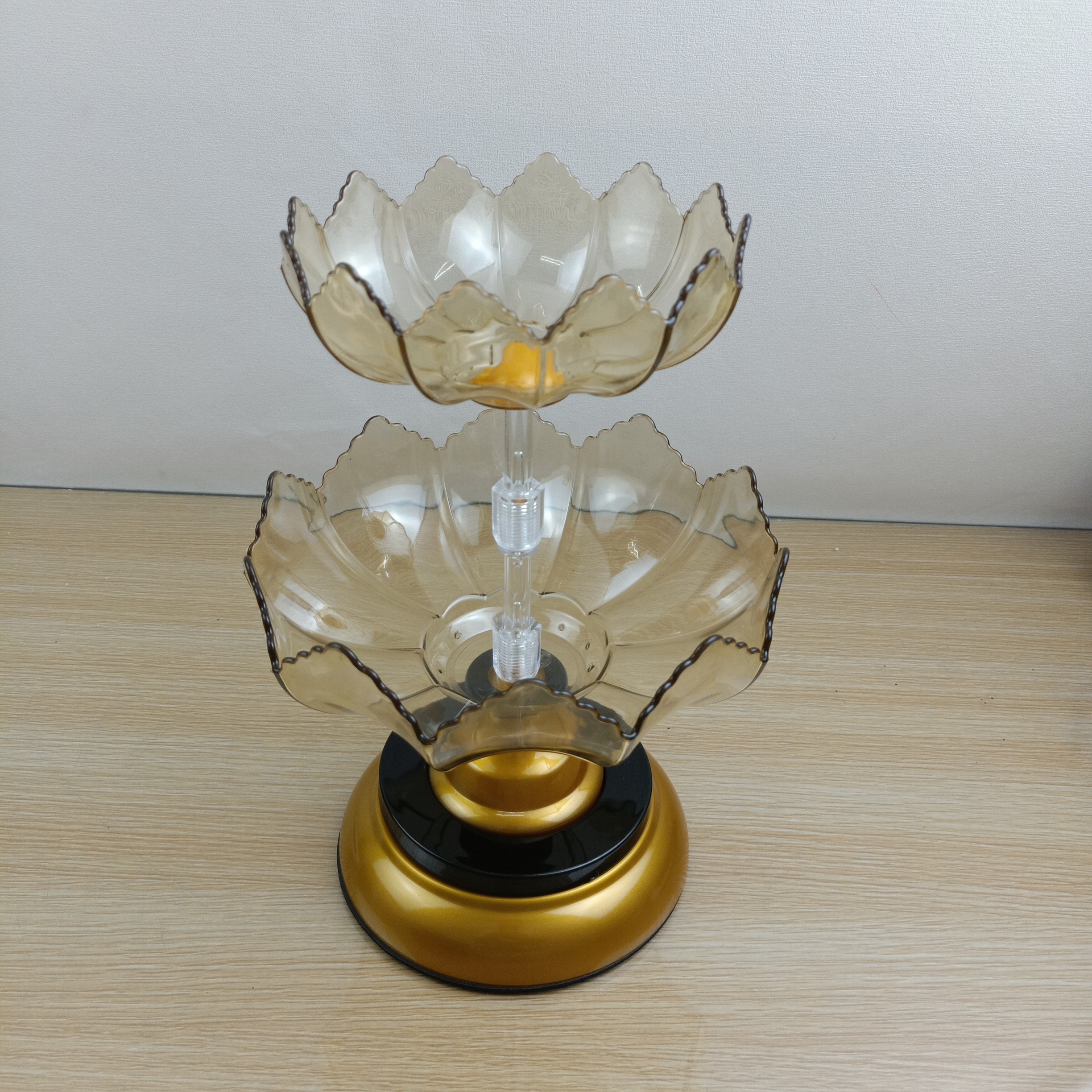 DF99654 Nordic crystal glass multi-layer fruit plate New home living room coffee table Creative snacks confectionery DF TRADINGHOUSE details Picture