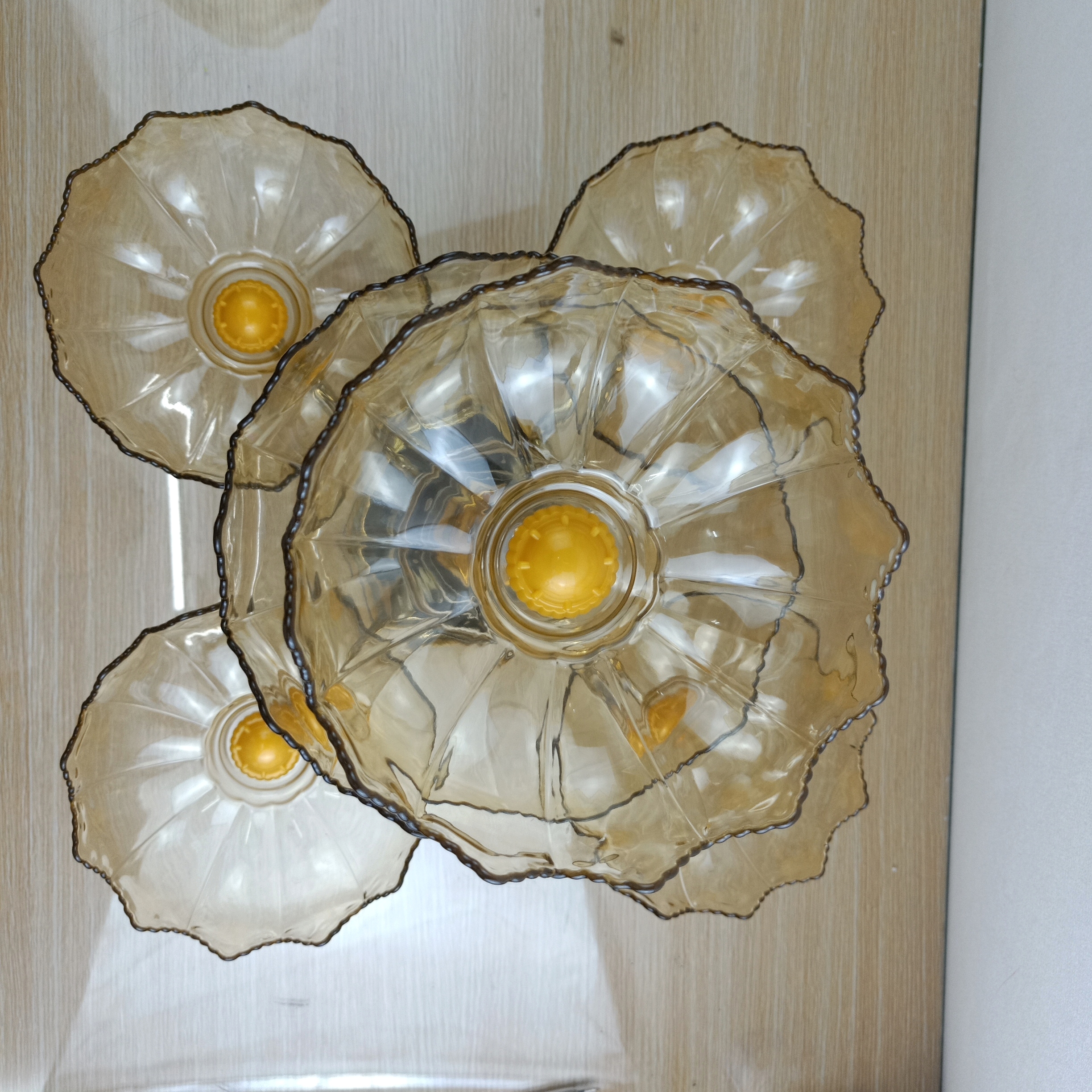 DF99654 Light luxury European fruit tray Multi-cell tray rotating snacks candy tray living room coffee table decoration lotus place DF TRADINGHOUSE Specification drawing