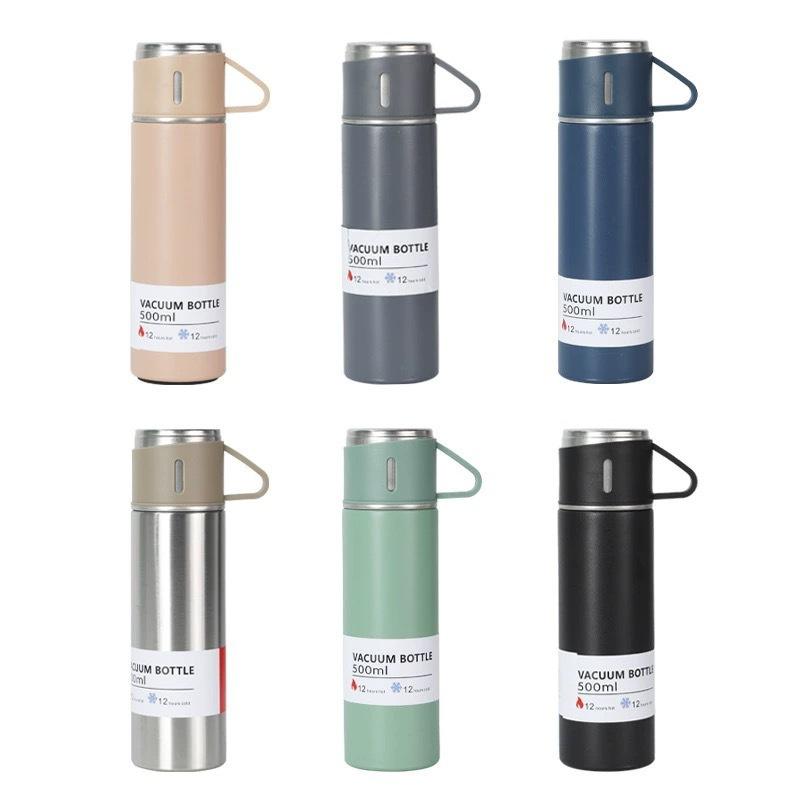 one cup three lid suit flask thermos cup foreign trade popular style water cup gift wholesale company advertising silk screen logo Item Picture