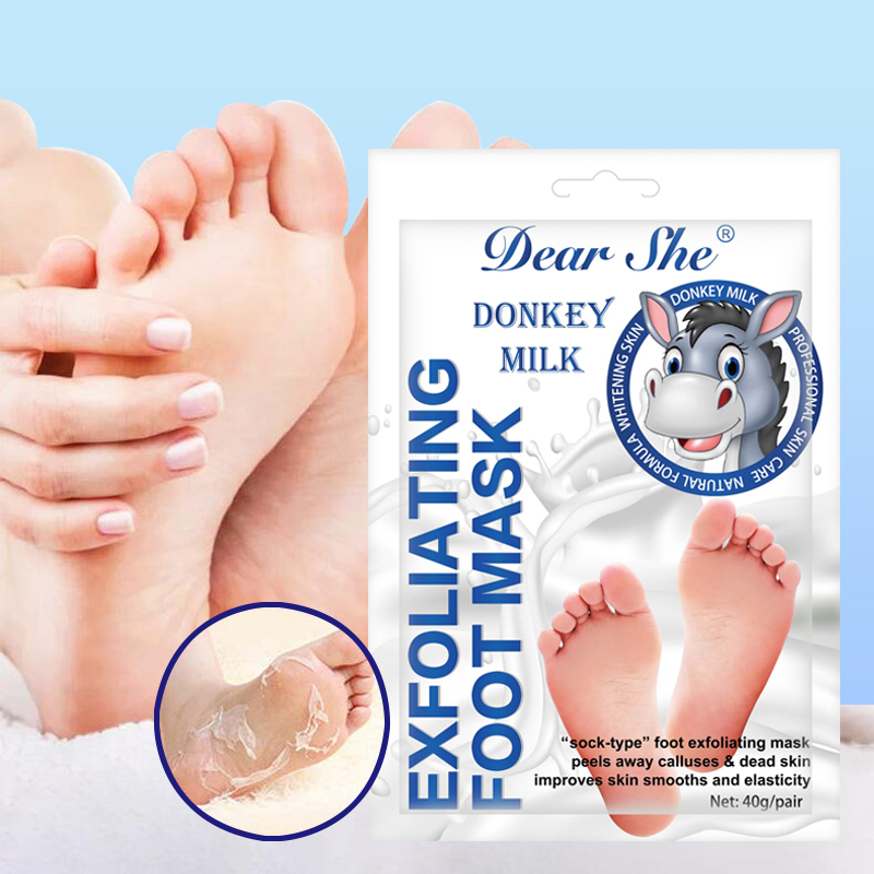 Amazon's cross-border best-selling donkey milk foot mask for removing dead skin from feet and moisturizing Application Scenario