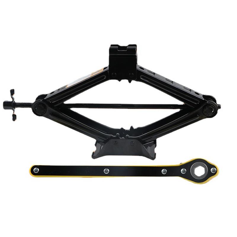 tire change tool wheel wrench horizontal car manual scissor jack wholesale car trolley labor-saving gold top Item Picture