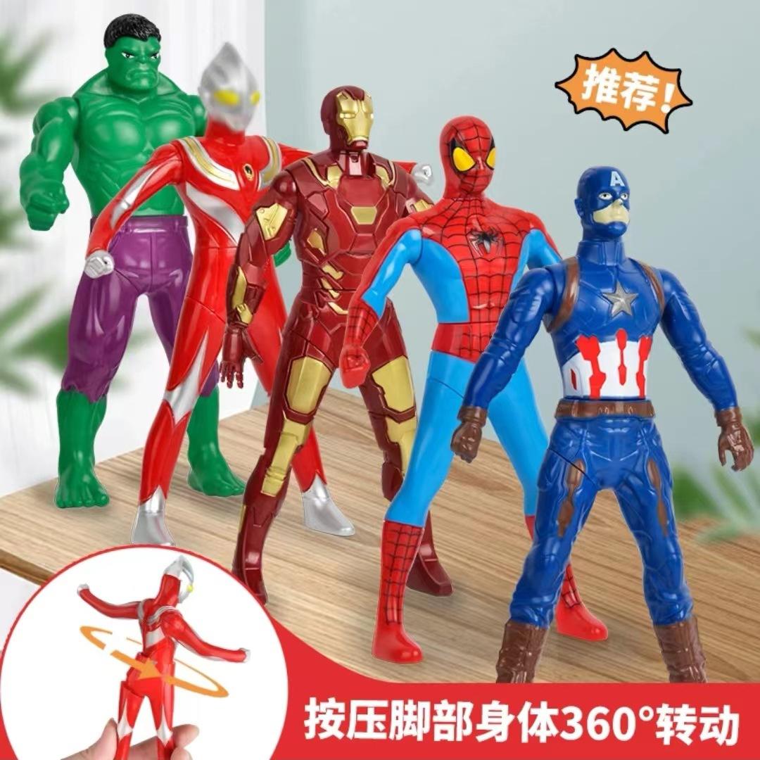 new rotating ultraman toy spider-man iron man american team hulk diga hand-made model toy wholesale full figure