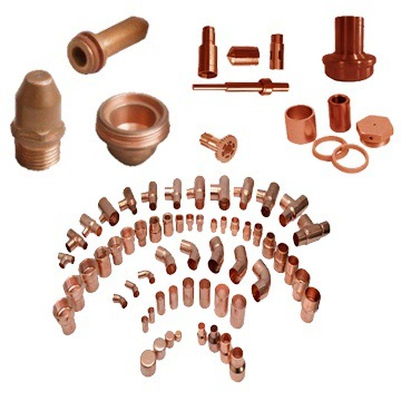 red copper parts cnc machining high current pin jack car charging pile connector cnc lathe machining details Picture