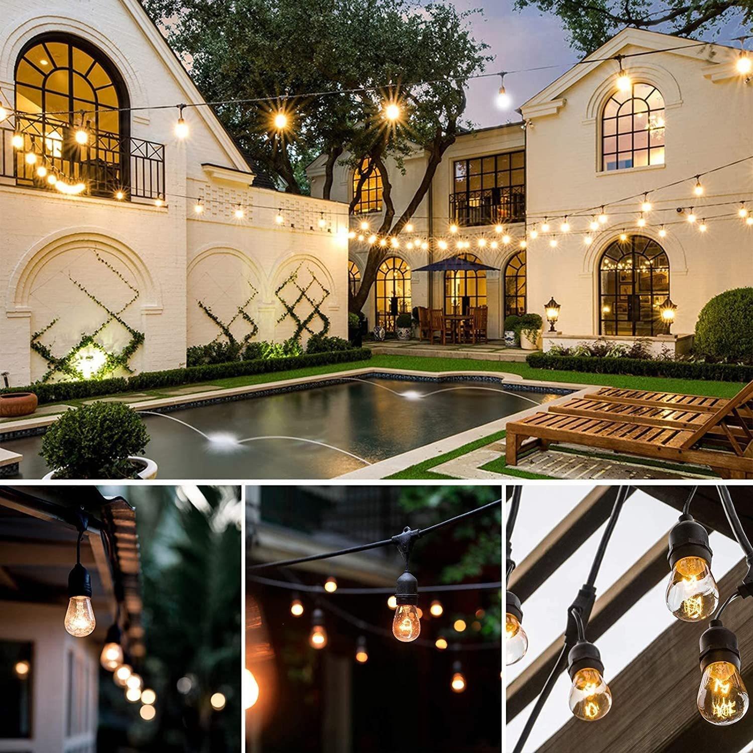 Outdoor Waterproof Socket Cable Outdoor Courtyard String Christmas Lights Wedding Arrangement Decoration Chandelier Camping Lighting Chain details Picture