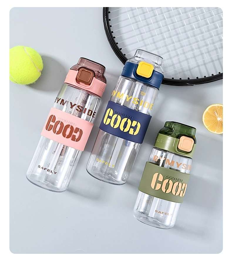 Y217-2332 student new summer straw plastic water cup, heat-resistant and heat-resistant, handle colorful direct drinking cup, silicone version detail image 17