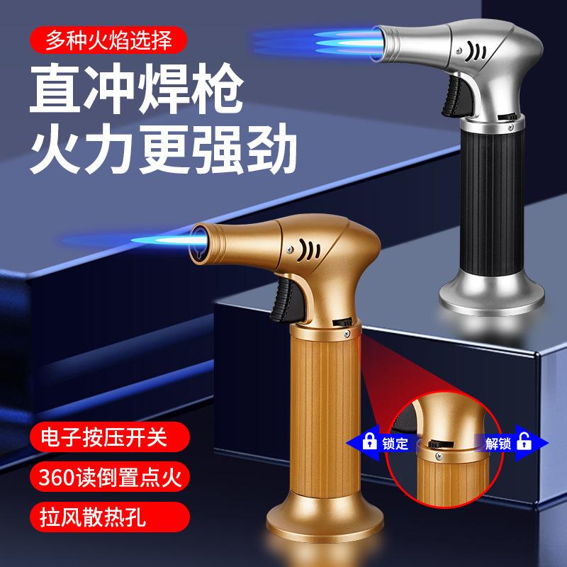 simple cigar moxibustion spray gun lighter windproof good-looking igniter butane high temperature barbecue cigarette lighter flame gun