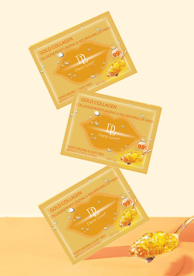 Cross-border best-selling factory direct sales, customizable gold collagen crystal lip mask, moisturizing, hydrating and repairing lip skin pic 11