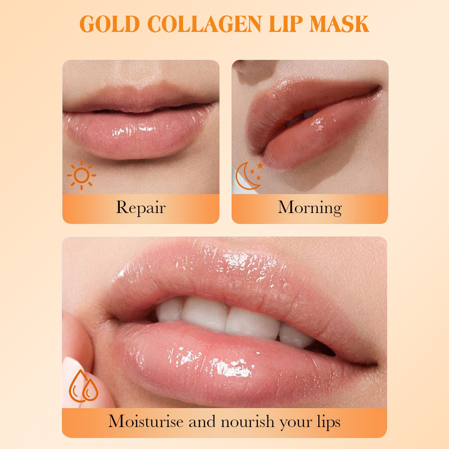 Cross-border best-selling factory direct sales, customizable gold collagen crystal lip mask, moisturizing, hydrating and repairing lip skin Specification image