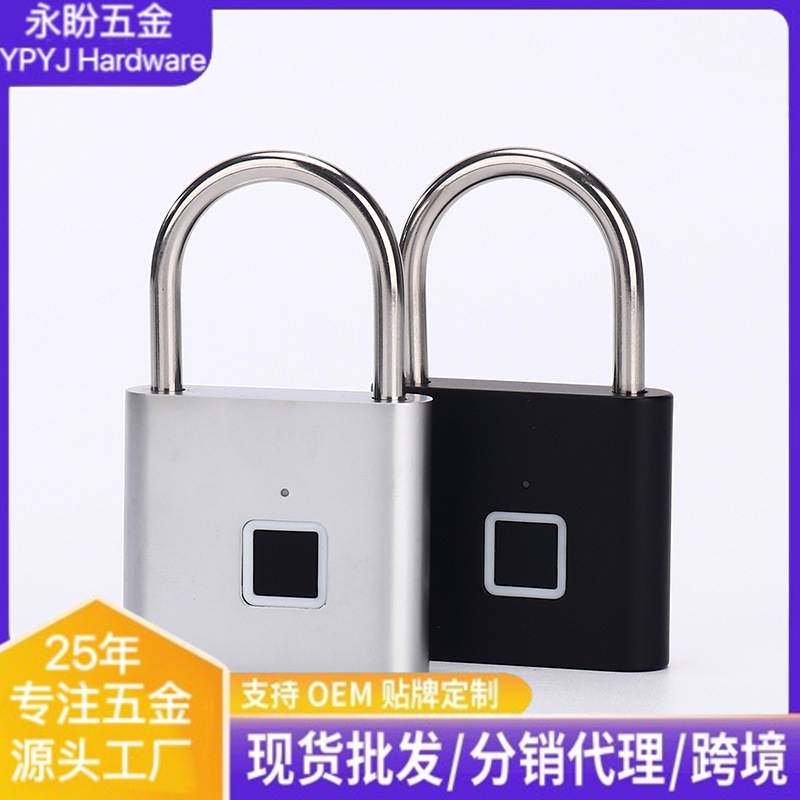 智能指纹挂锁 厂家批发SY11防水家用锁头学生柜子健身房指纹锁