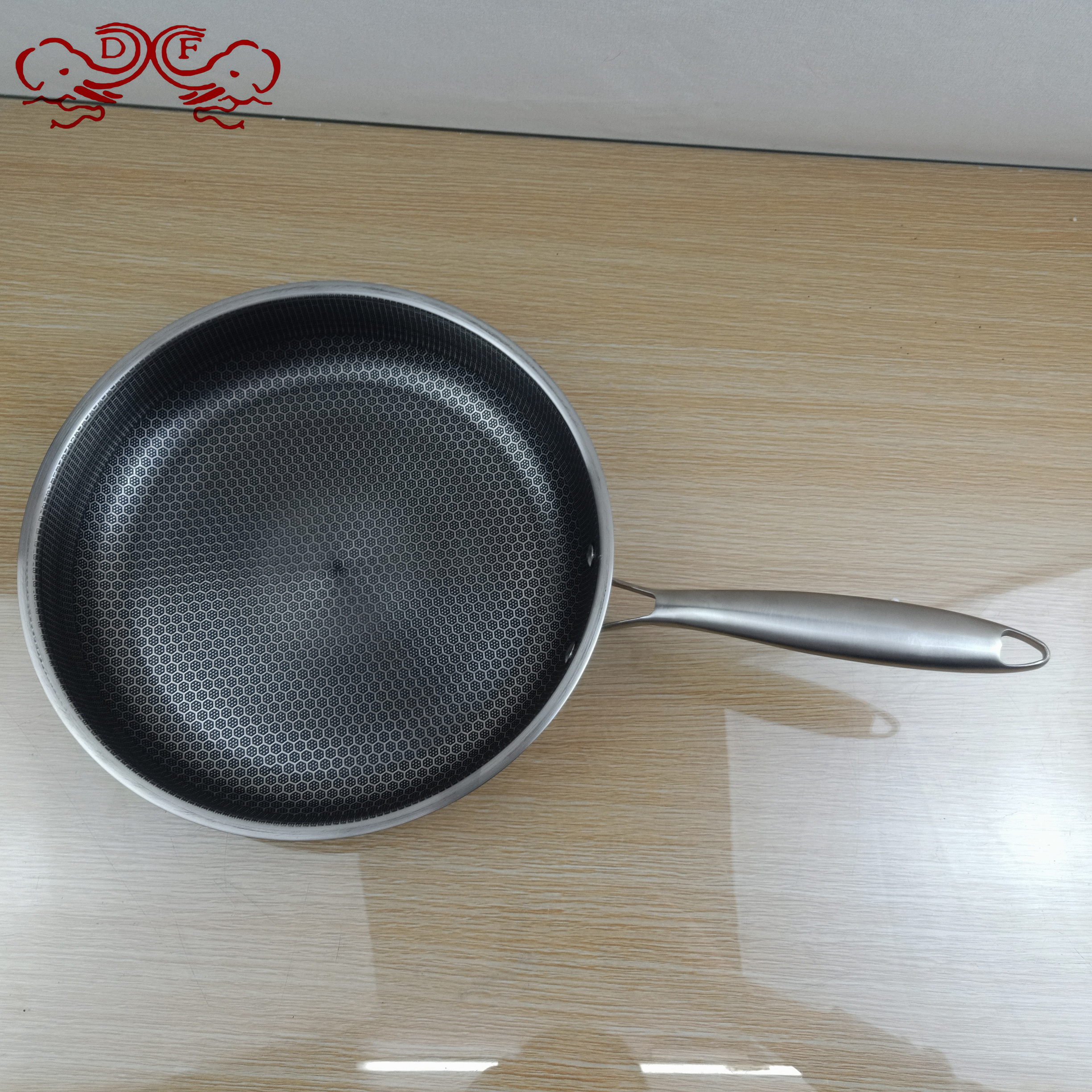 Df68865 Stainless Steel Pan Non-Stick Double-Sided Honeycomb Non-Stick Pan Steak And Egg Frying Pan Df Tradinghouse Specification drawing