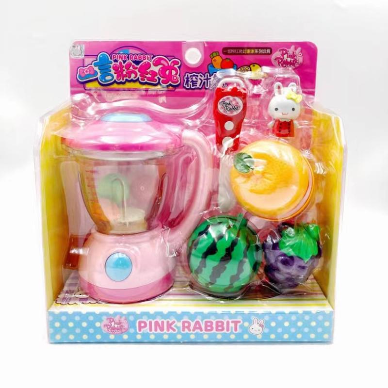 yiyan pink rabbit series princess refrigerator suit kitchen washing machine cash register rattle girls playing house toys details Picture