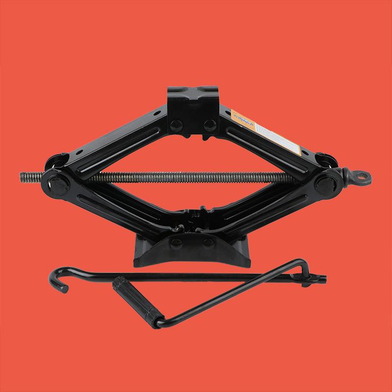 tire change tool wheel wrench horizontal car manual scissor jack wholesale car trolley labor-saving gold top Specification drawing