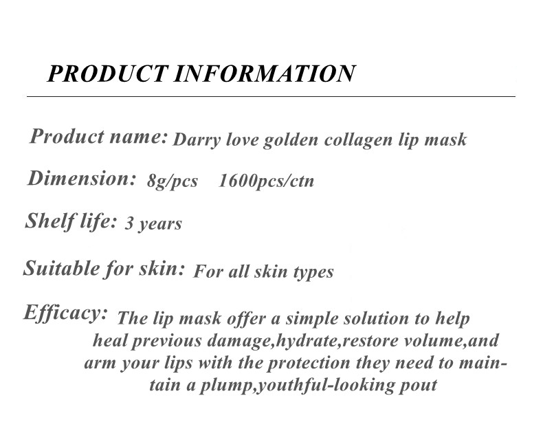 Cross-border best-selling factory direct sales, customizable gold collagen crystal lip mask, moisturizing, hydrating and repairing lip skin pic 2