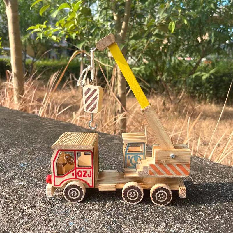wooden crane model toy simulation craft decoration simulation crane crane toy gift wholesale details Picture