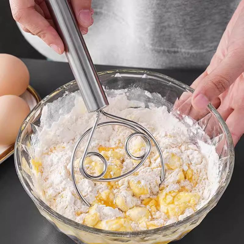 Stainless Steel Flour Cake Blender Manual Dough Powder Feeder Dough Mixer Kitchen Egg Beater Mixing Tool full figure