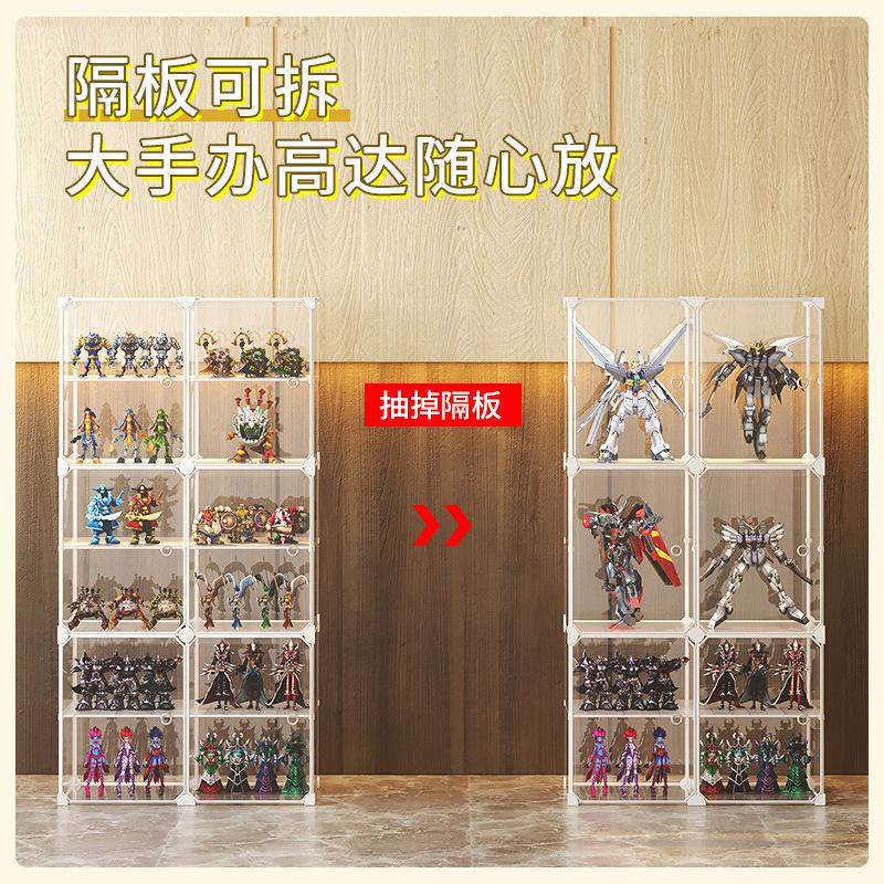 hand-made display cabinet lego storage cabinet model toy dustproof bag wall plastic transparent building blocks household storage rack details Picture