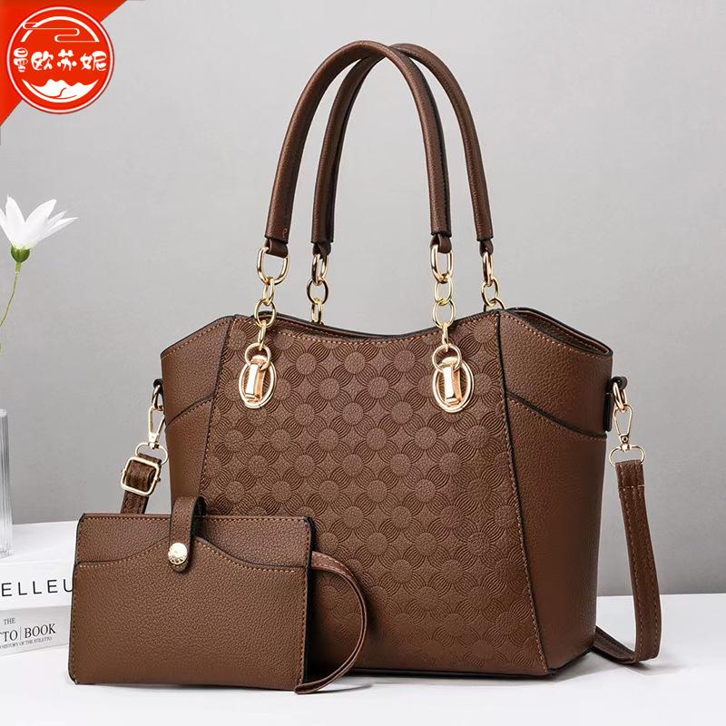 Women's Foreign Trade Bags 2023 Autumn and Winter New European and American Large Capacity Son Mother Tote Bag Women's Fashion Shoulder Messenger Bag Specification drawing
