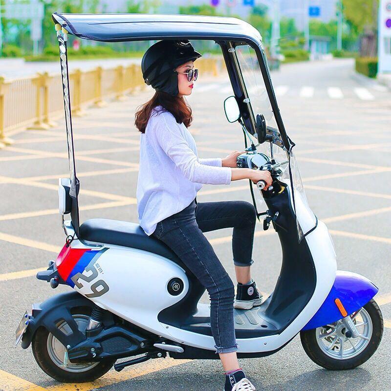 electric bike canopy awning motorcycle sunshade umbrella battery car sun protection rain proof windshield lengthened 7 words bike shed Specification drawing