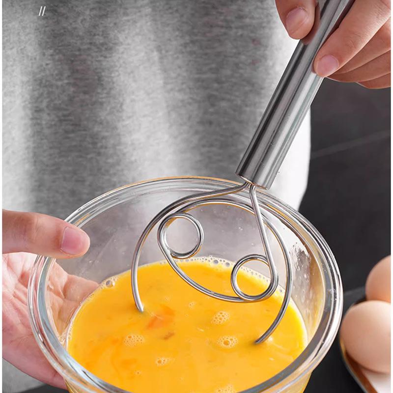 Stainless Steel Flour Cake Blender Manual Dough Powder Feeder Dough Mixer Kitchen Egg Beater Mixing Tool details Picture