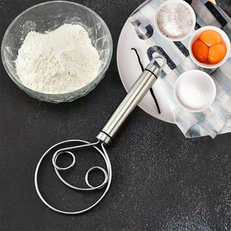 stainless steel dough mixer flour cake powder feeder kitchen handheld blender non-sti qui stir egg egg beater details Picture