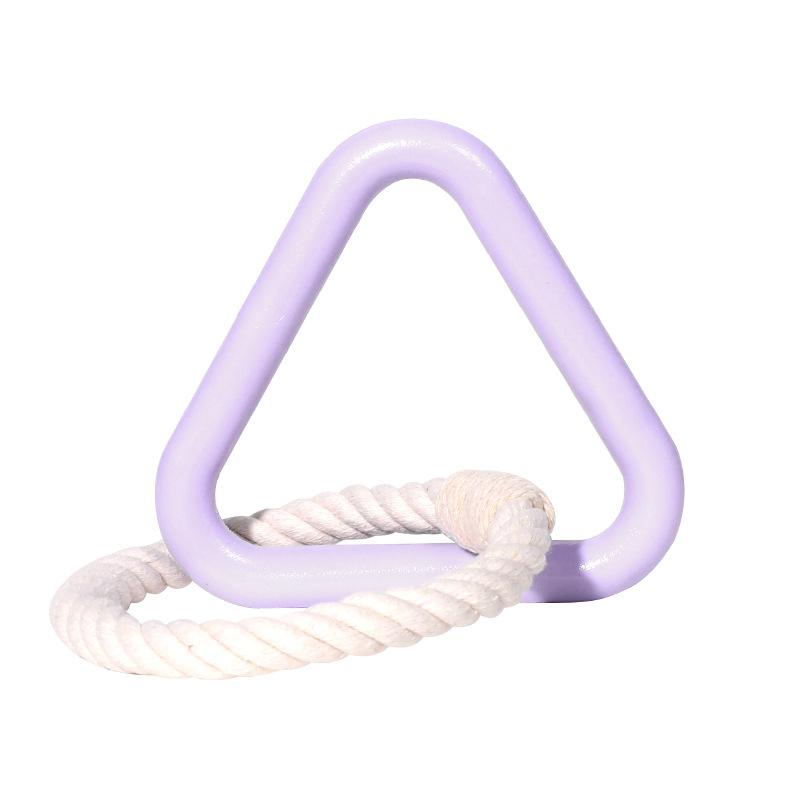 Dog Toy Bite-Resistant Rubber Molar Pull Ring Triangle Cotton String Woven Pet Toy Tug-of-War Interactive Dog Supplies Item Picture