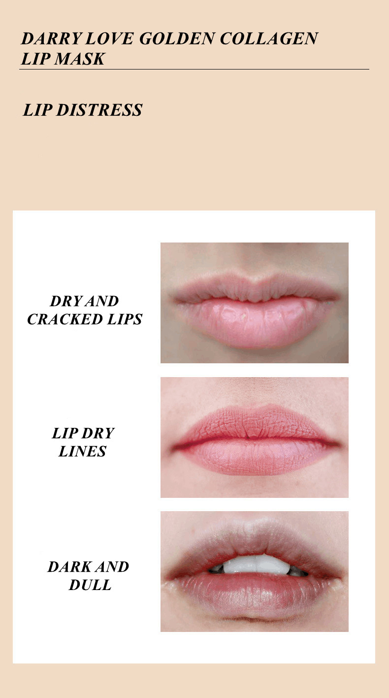 Cross-border best-selling factory direct sales, customizable gold collagen crystal lip mask, moisturizing, hydrating and repairing lip skin pic 3