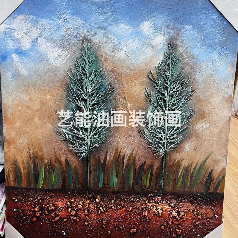Hand-painted oil paintings, frameless texture paintings, abstract living room sofa floor decoration paintings, light luxury entrance wall paintings, hotel room hand-painted oil paintings Application Scenario
