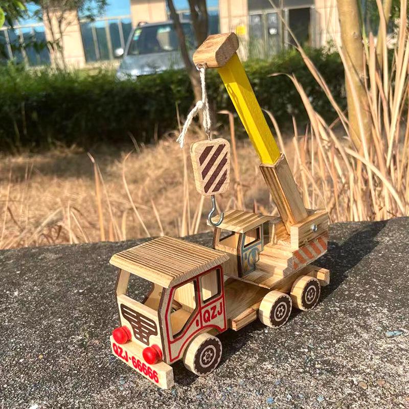 wooden crane model toy simulation craft decoration simulation crane crane toy gift wholesale full figure