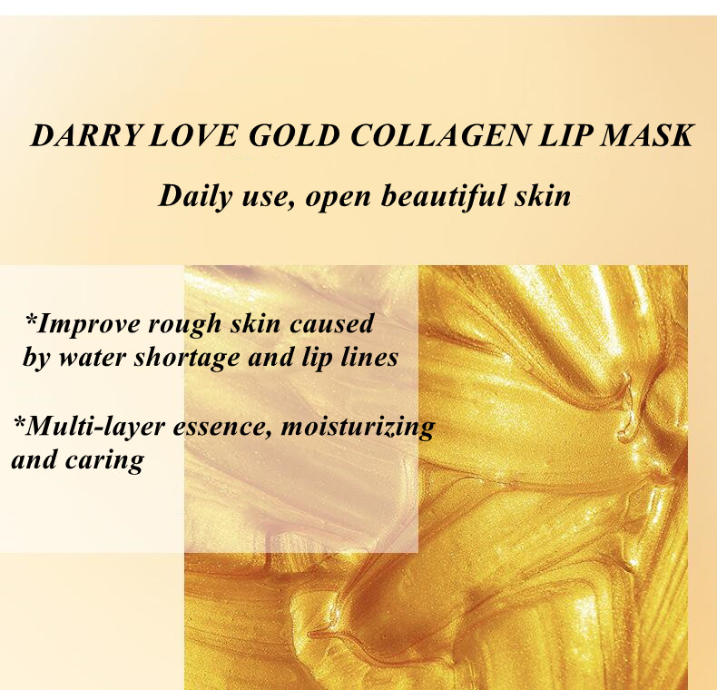 Cross-border best-selling factory direct sales, customizable gold collagen crystal lip mask, moisturizing, hydrating and repairing lip skin pic 5