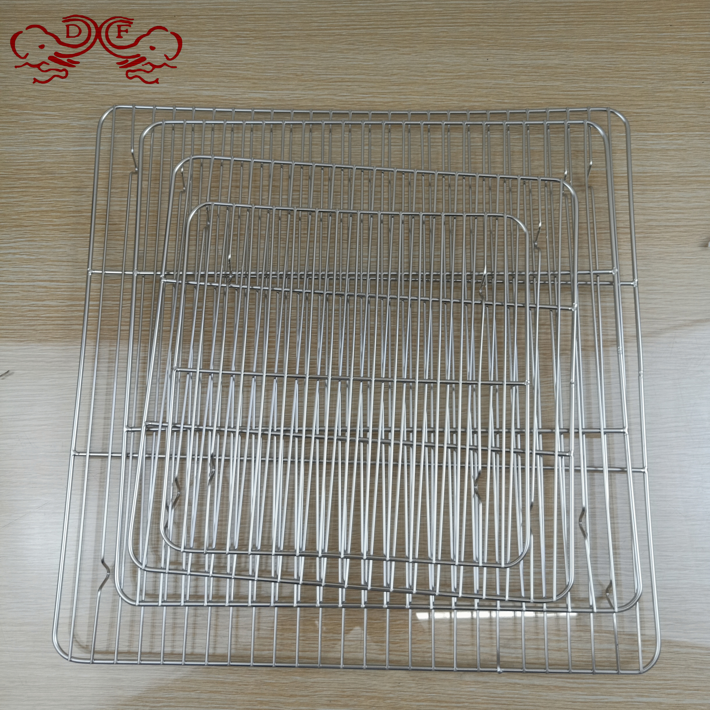 Df99251 Stainless Steel Barbecue Grease Mesh Baking Mesh Cooling Rack Cake Bread Baking Cooling Rack Df Tradinghouse Specification drawing