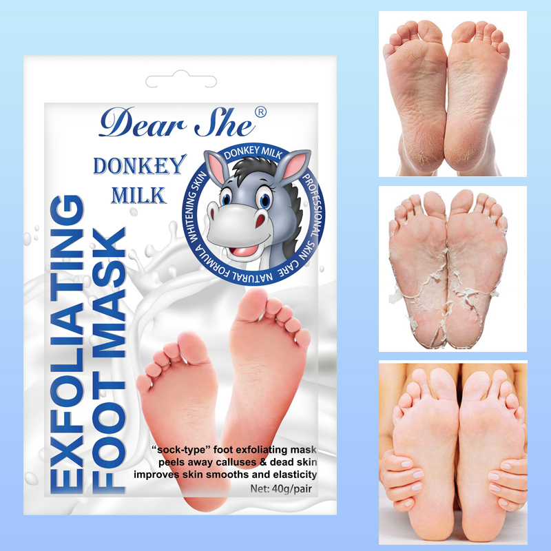 Amazon's cross-border best-selling donkey milk foot mask for removing dead skin from feet and moisturizing Specification drawing