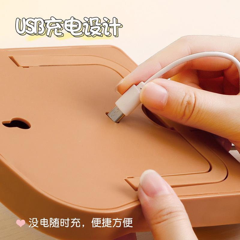 led make-up mirror internet celebrity toast bread with light dressing mirror dormitory home hanging portable beauty mirror Item Picture