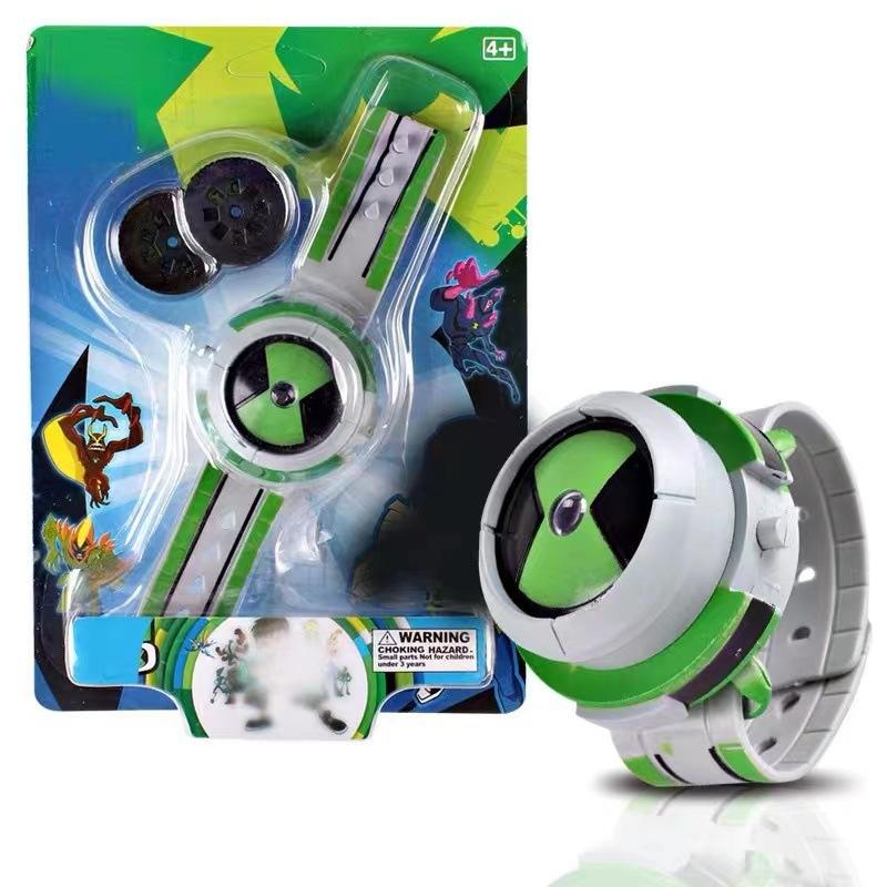 cross-border youth hacker watch earth defender projection watch children's toy cartoon slide sound effect watch full figure