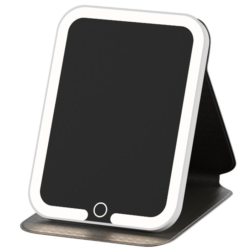 internet celebrity led make-up mirror folding dressing table with light portable portable smart hd student dormitory desktop mirror Item Picture