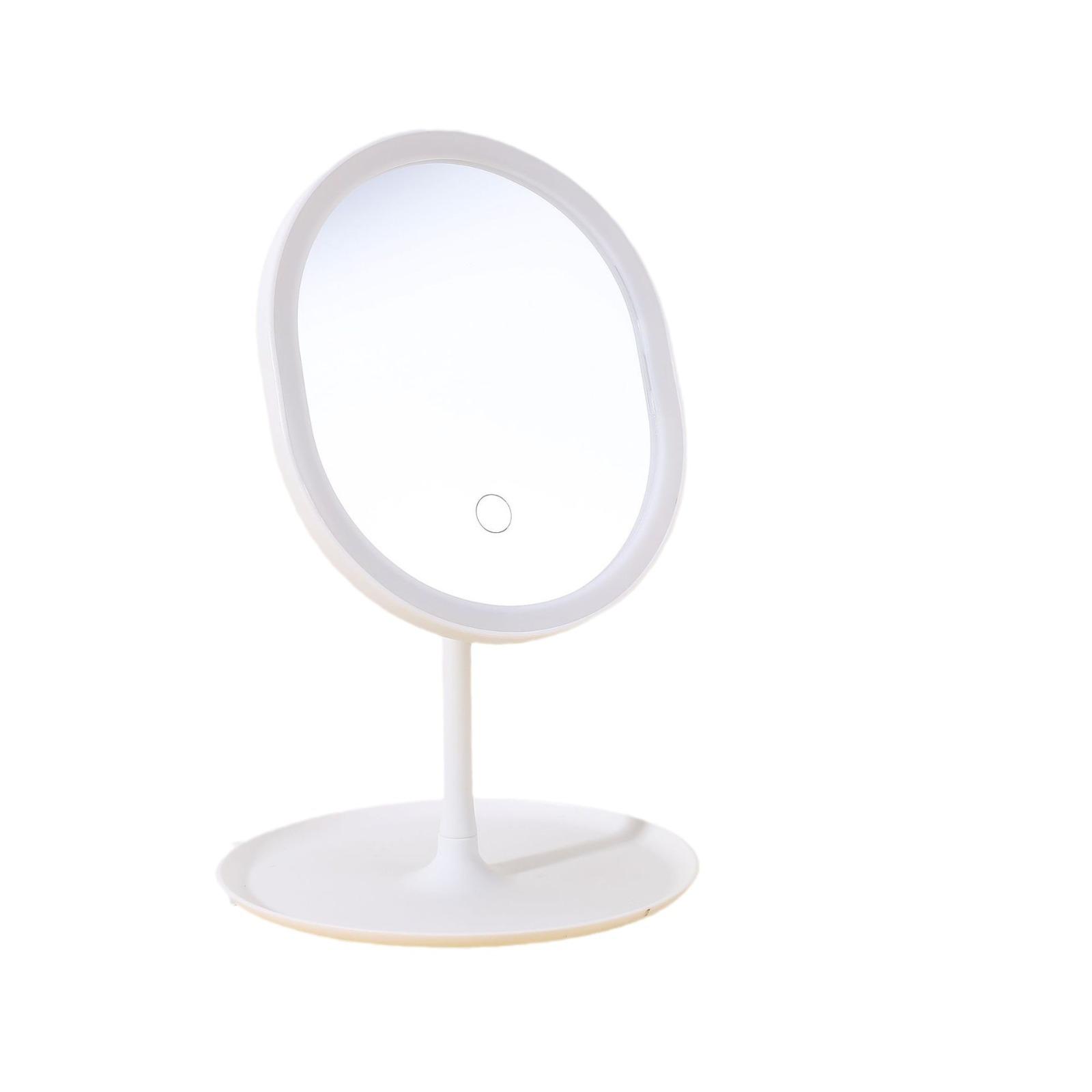 led oval led make-up mirror internet celebrity beauty dressing mirror usb charging desktop smart fill light mirror gift with light Item Picture