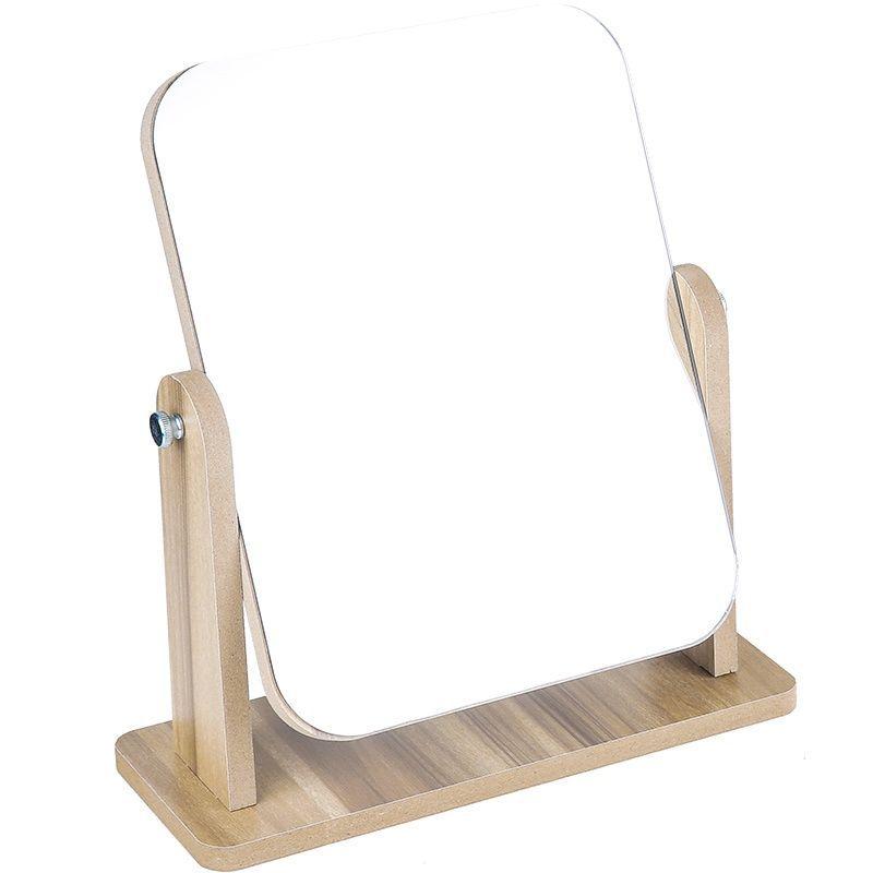internet celebrity high clearness mirror for dormitory wooden makeup mirror rotatable desktop large student dressing 360 degrees Specification drawing