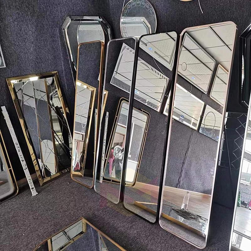 factory wholesale aluminum alloy covered mirror floor mirror bedroom wall dressing mirror hd full-length mirror full-length mirror Application Scenario